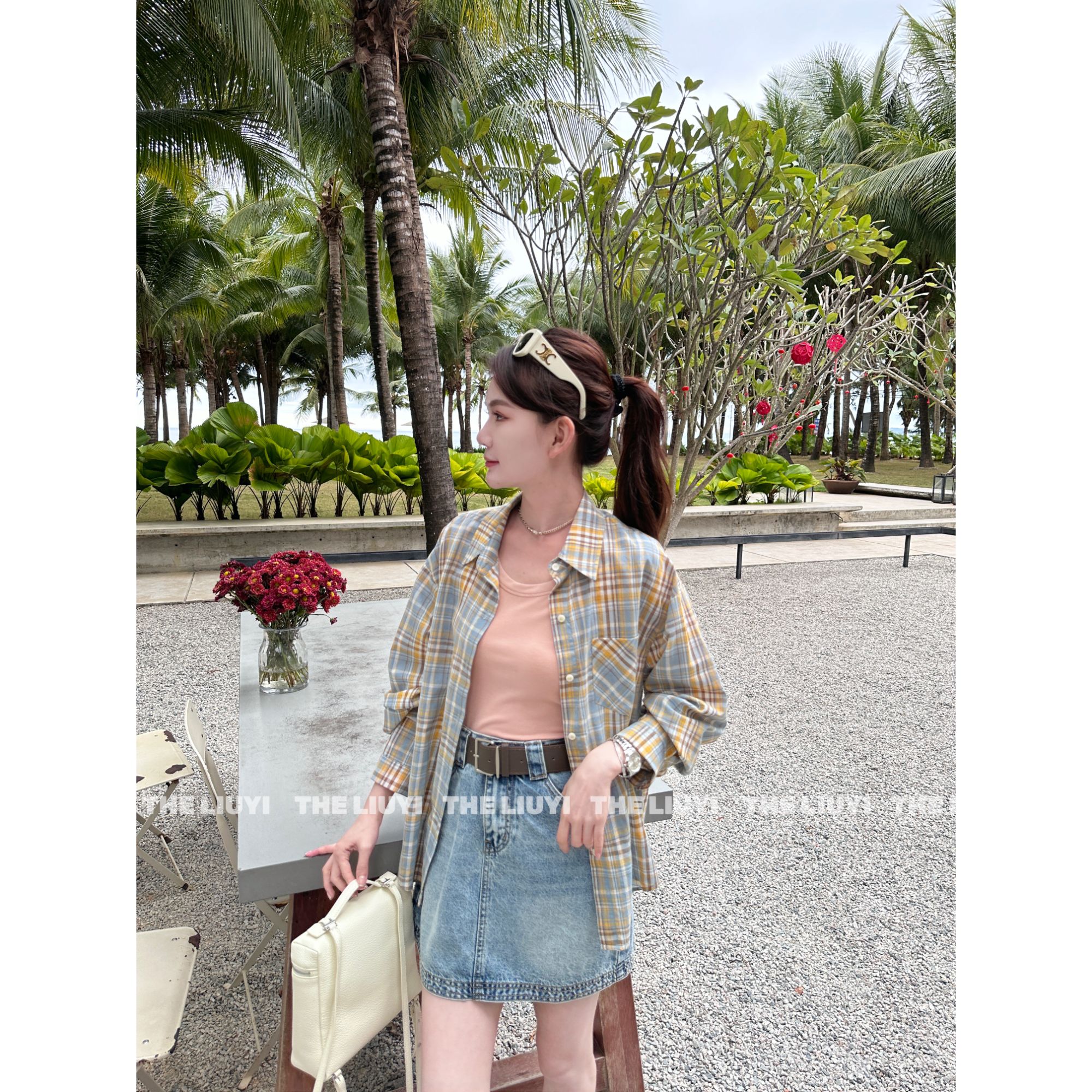 【LIUYI】春夏棉格纹撞色衬衫51016