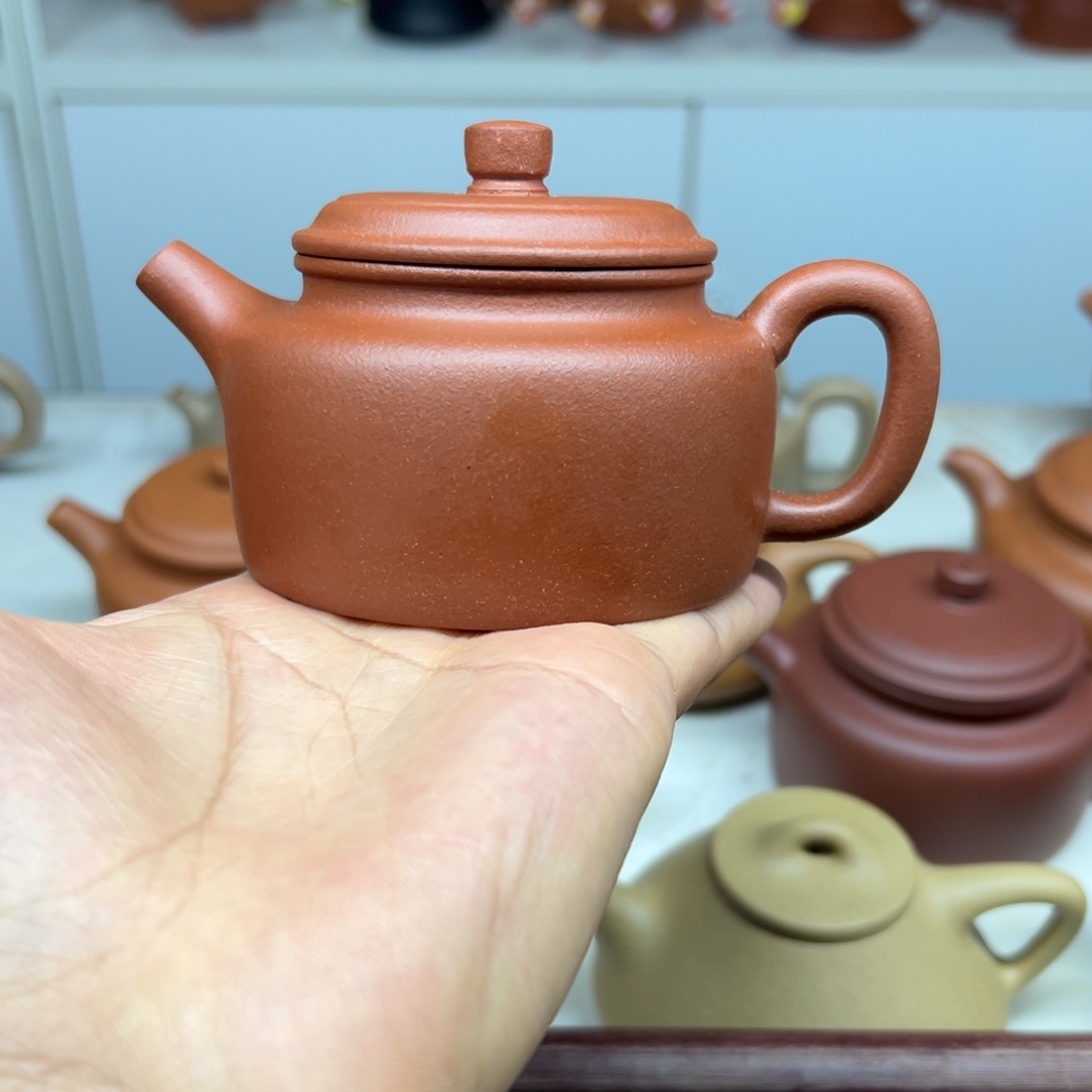紫砂茶壶德中微瑕150ccc红降坡