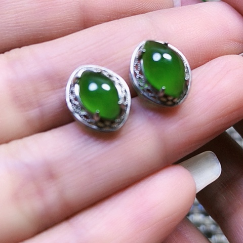 和田玉银S925镶嵌戒指