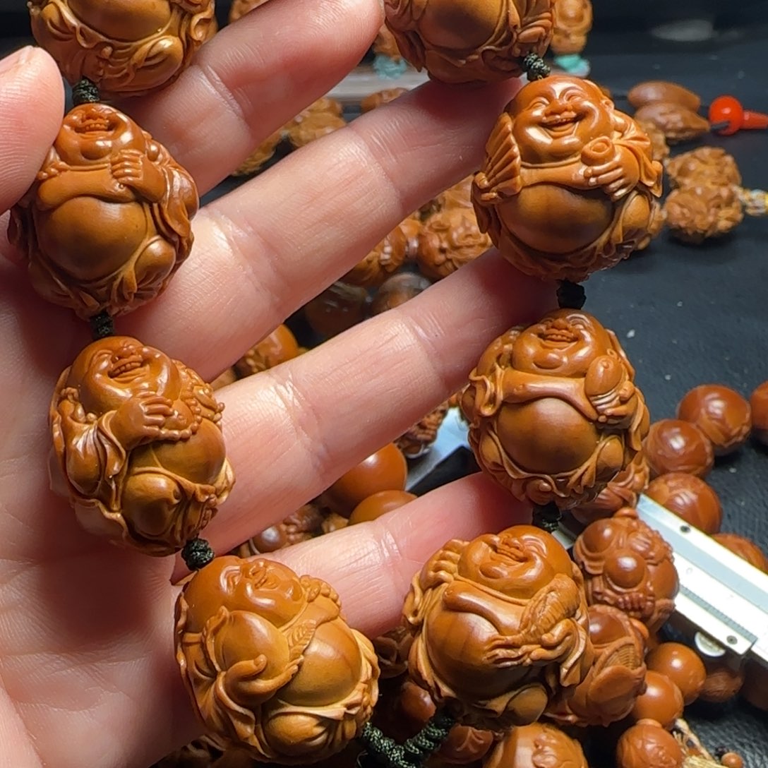 风***云橄榄核手串/手链2.4荷叶弥勒