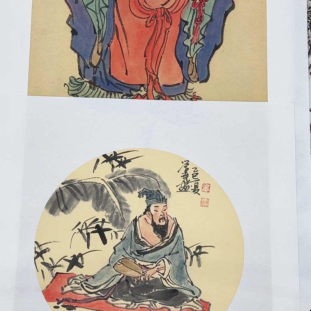 吴***隅国画28直径人物一张