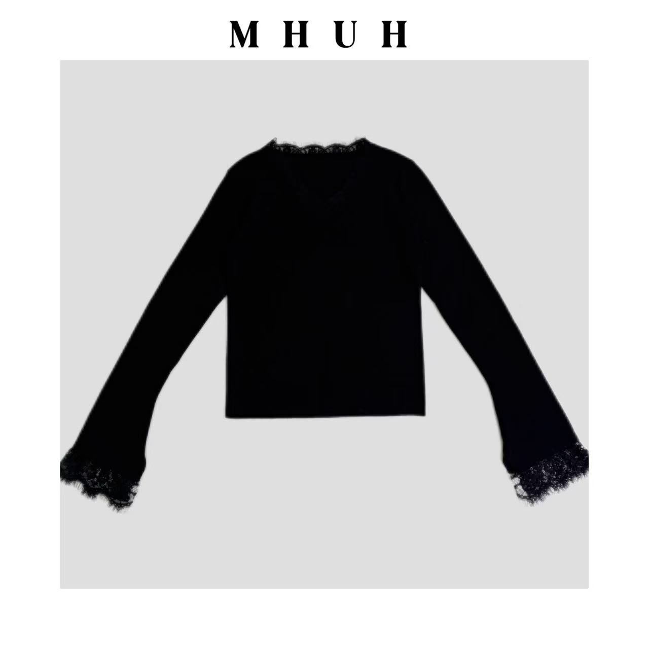 【JOYE】蕾丝毛衣V领长袖打底衫ABSS0012