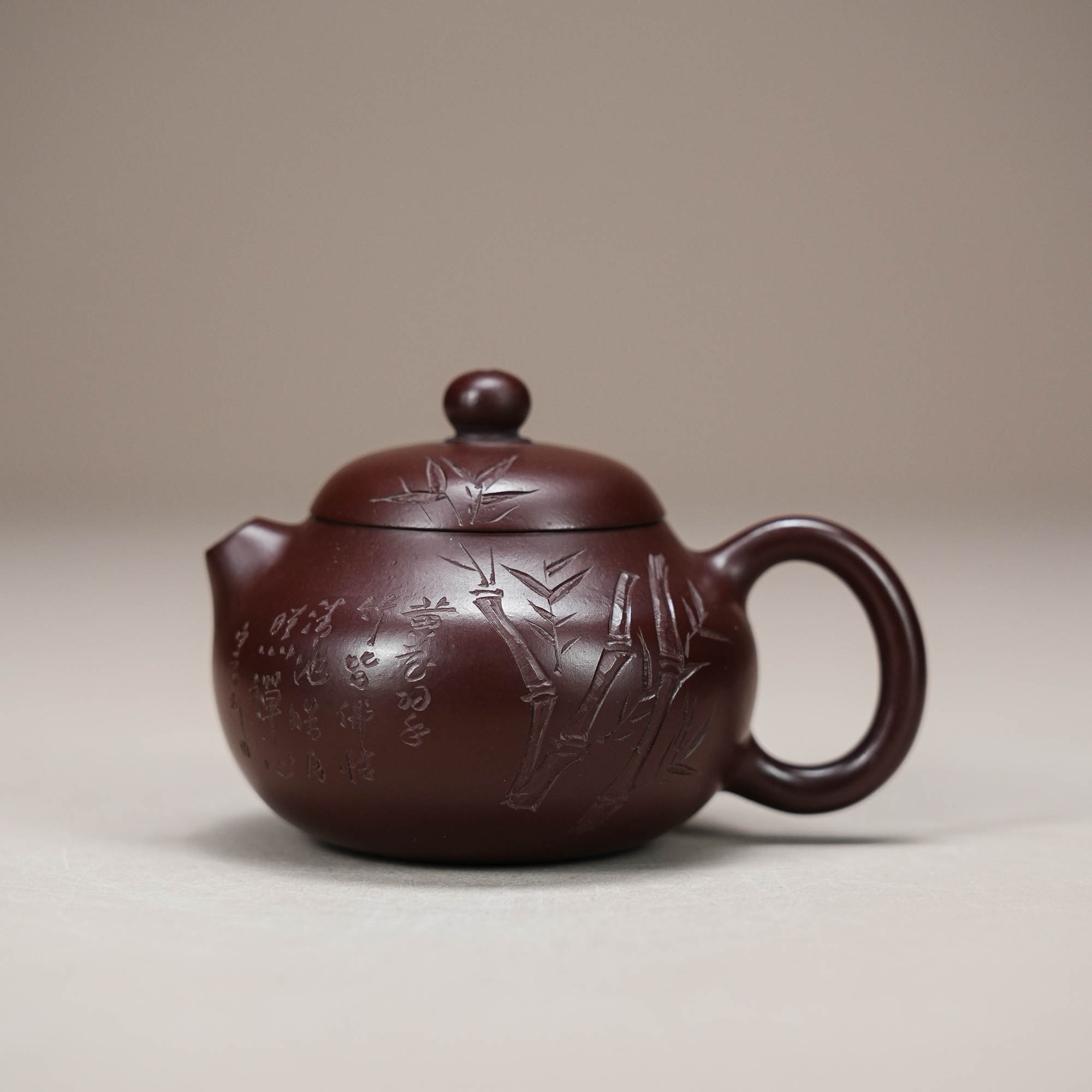 A2240501 竹文旦壶 紫砂壶 老紫泥 100cc 11
