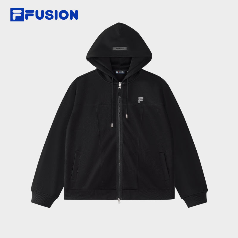 FILAFUSION针织连帽外套男25春简约休闲宽松运动外套T11M515501F