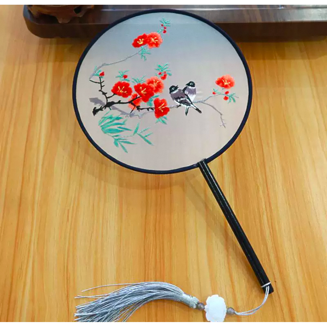 【新爆款系列S20梅花】苏绣双面刺绣团扇古风刺绣汉服舞蹈走秀扇