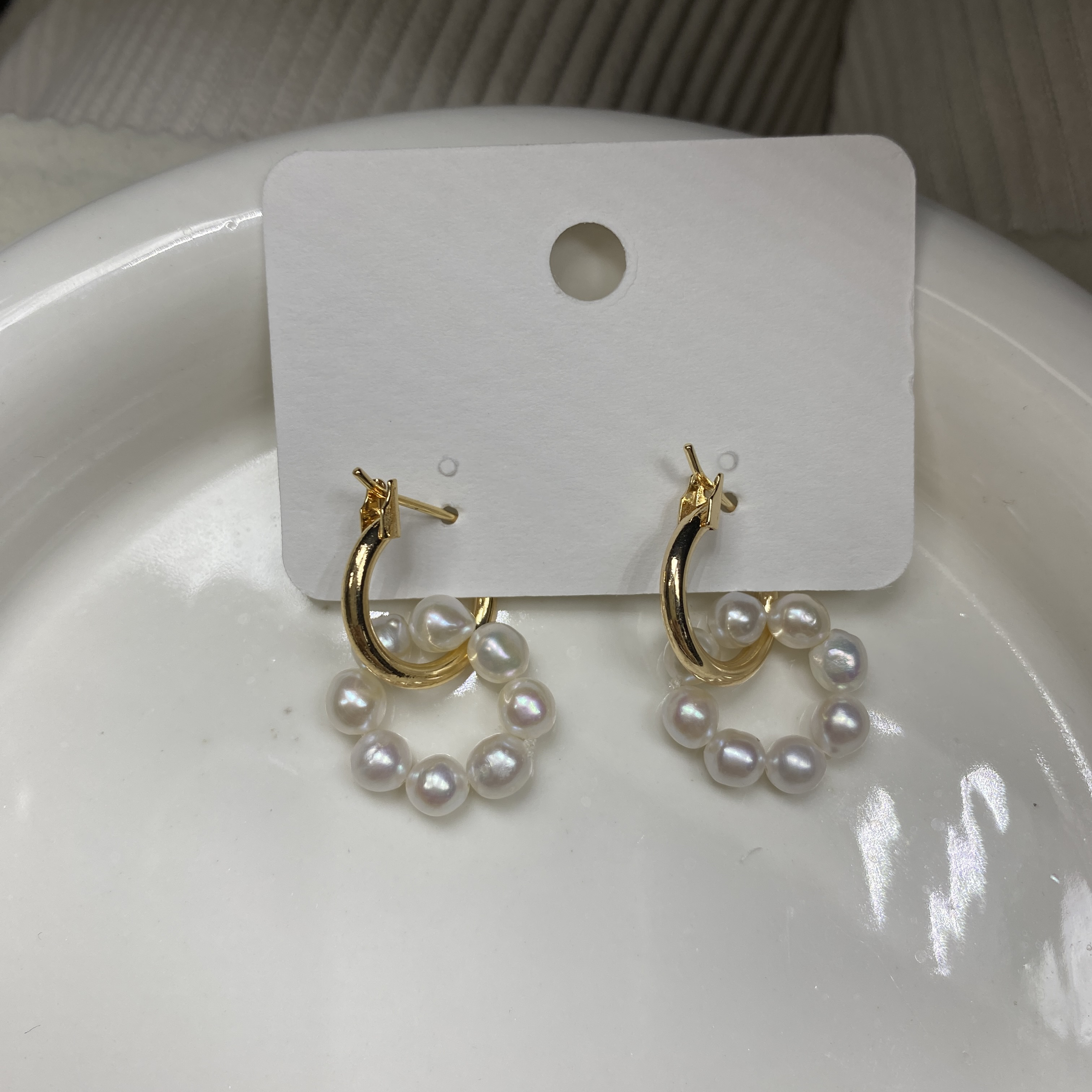 甜甜圈耳扣小众设计感法式网红气质简约耳环