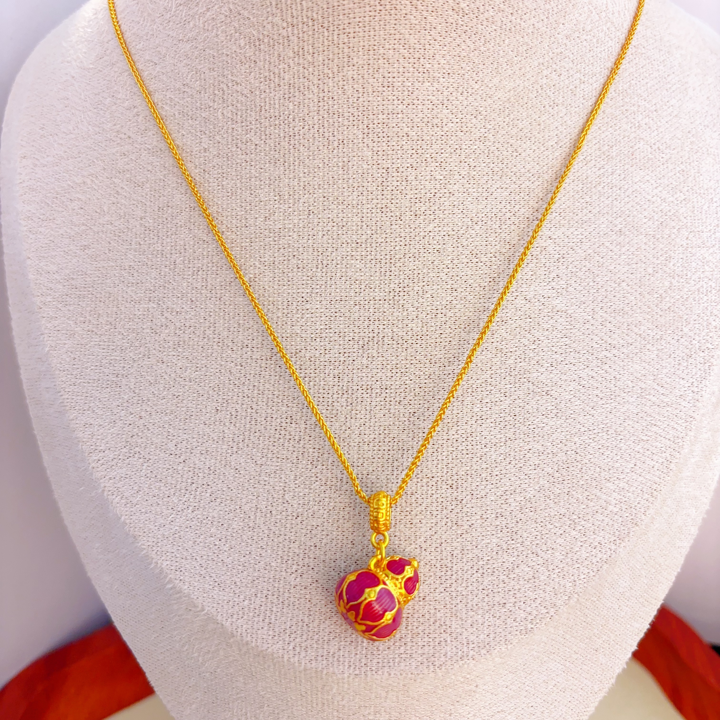 项链 10461彩色珐琅彩故宫葫芦时尚项链