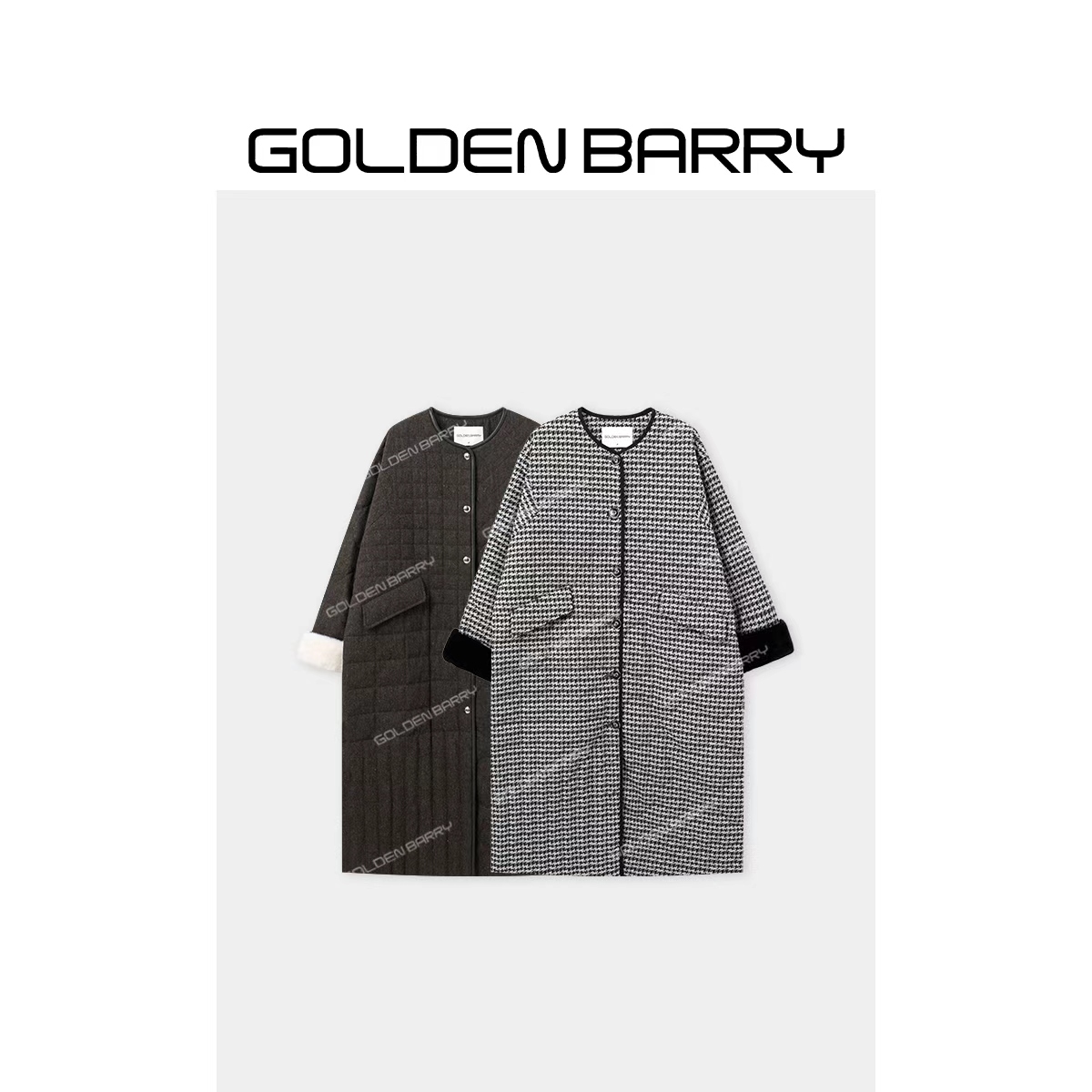 |132070/-1“御境绒服”翻袖无领长款鹅绒服