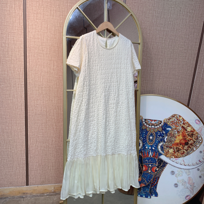 BM341孕妇杏色连衣裙100-140