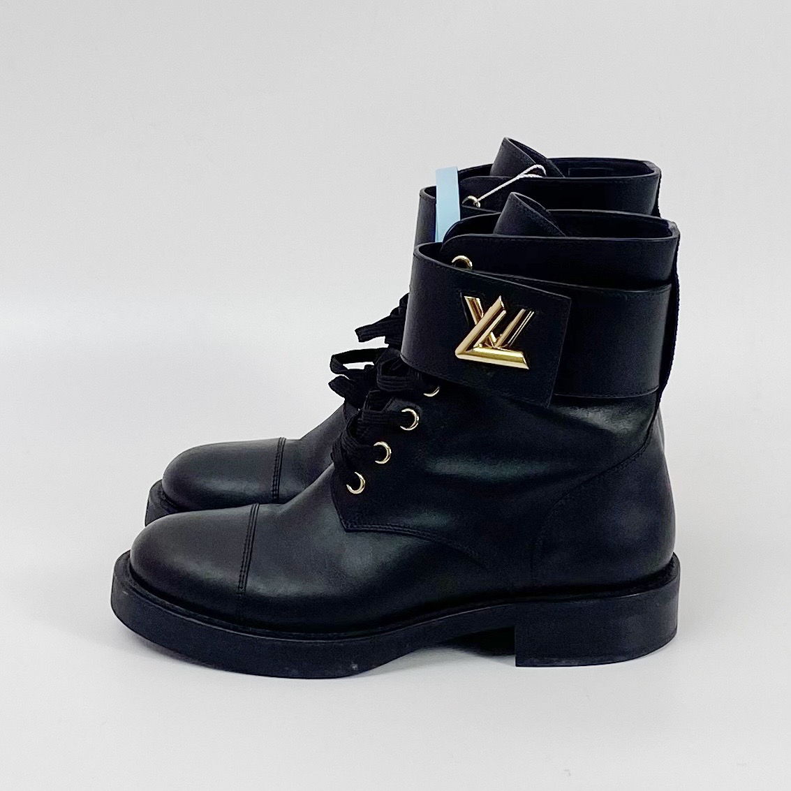 99新 LouisVuitton/路易威登 36码 黑色老花马丁靴 lm1933