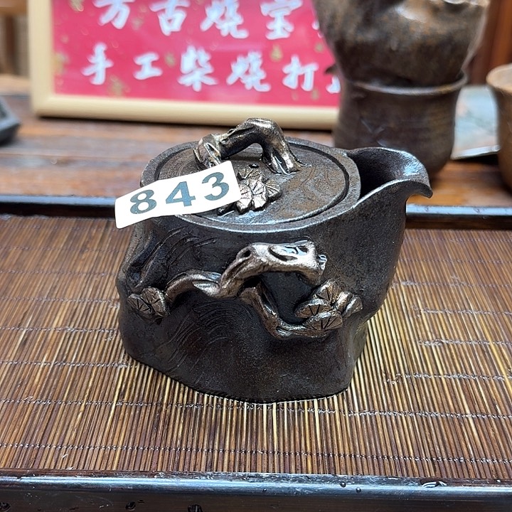 纯手工制作粗陶茶具 