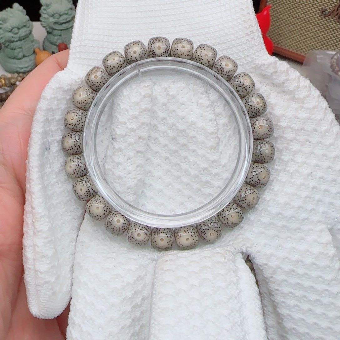 星月菩提手串灰皮果冻大眼睛针尖星9*8