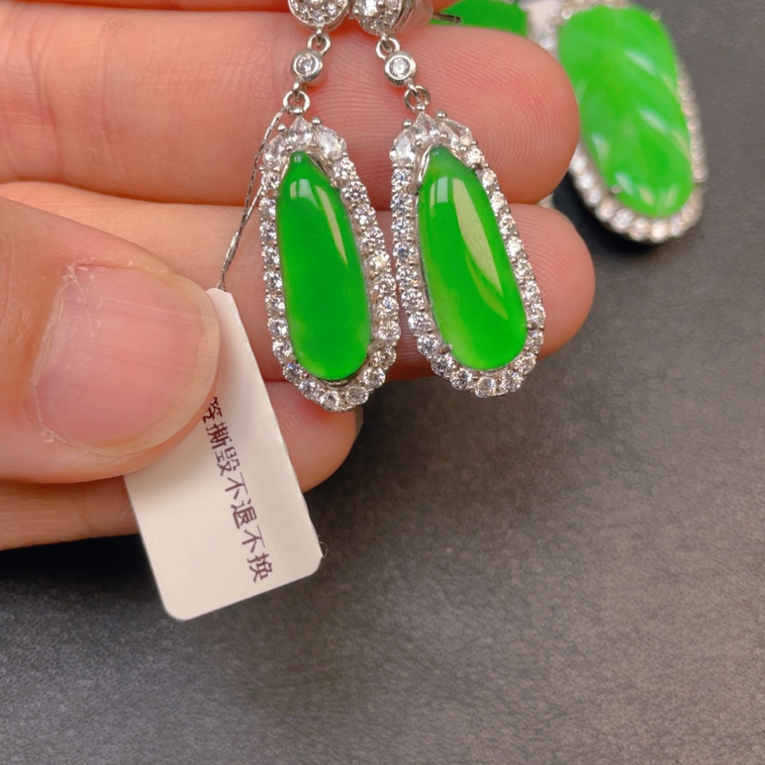 翡翠银S925镶嵌吊坠(不含链)