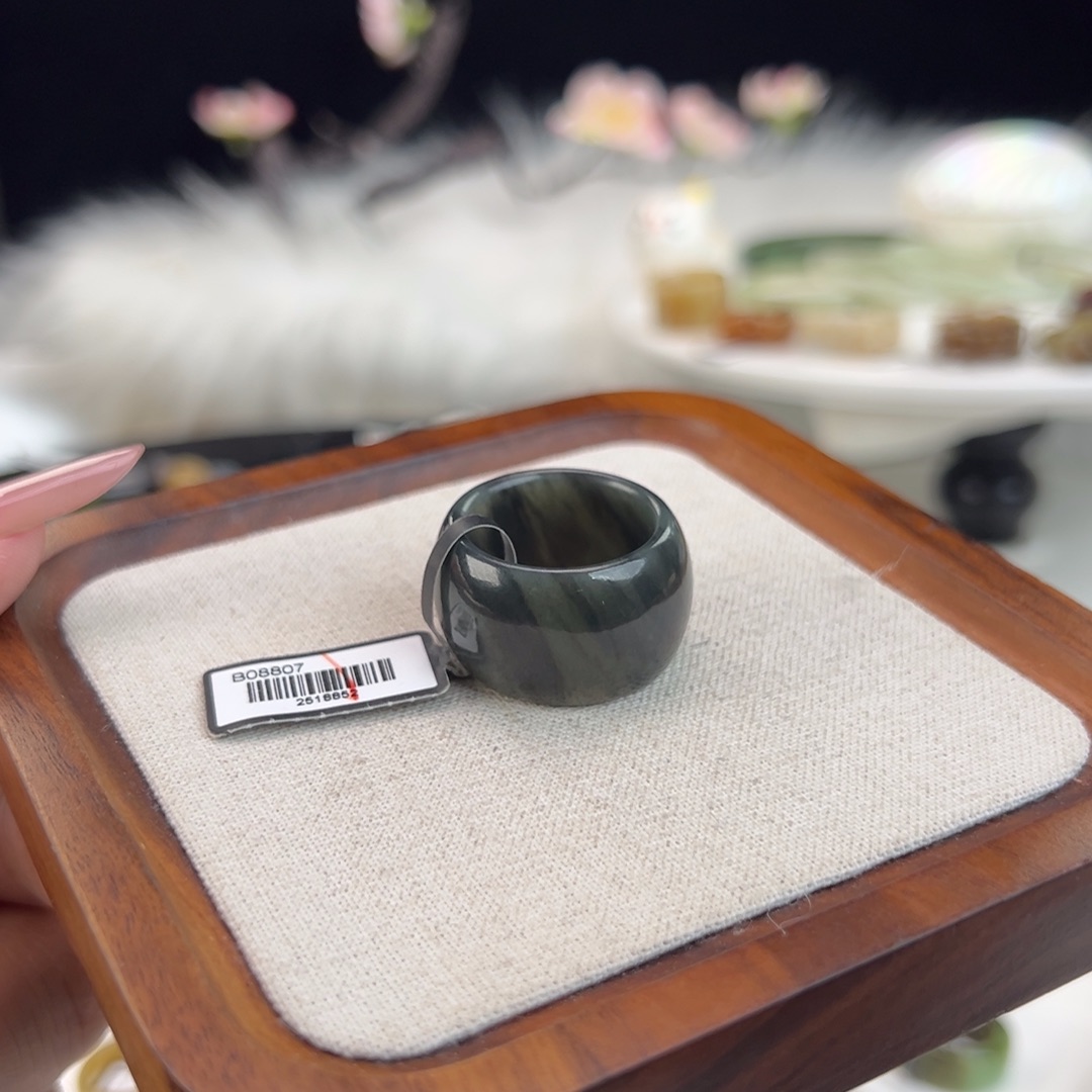 和田玉未镶嵌戒指N13青花轮胎直径19.6不退换