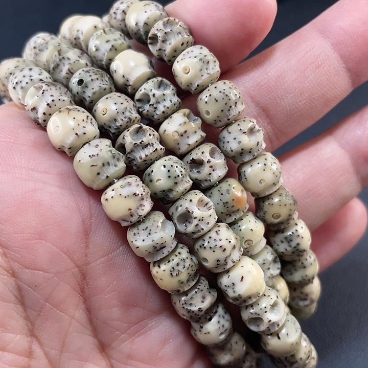 星月菩提吊坠雕刻小骷髅120颗