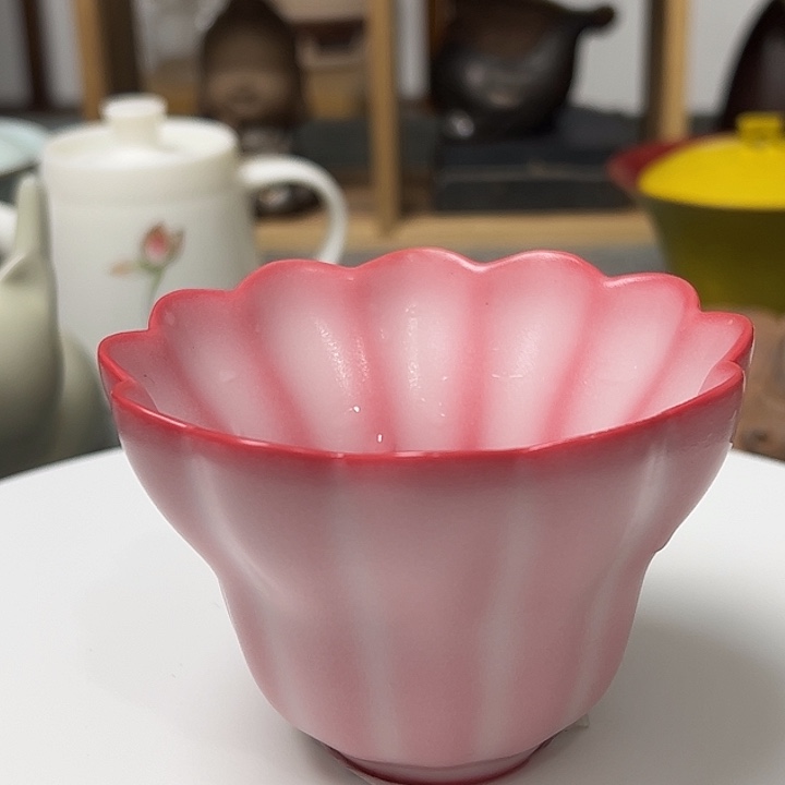 瓷片粉色佳人猪油冻主人杯