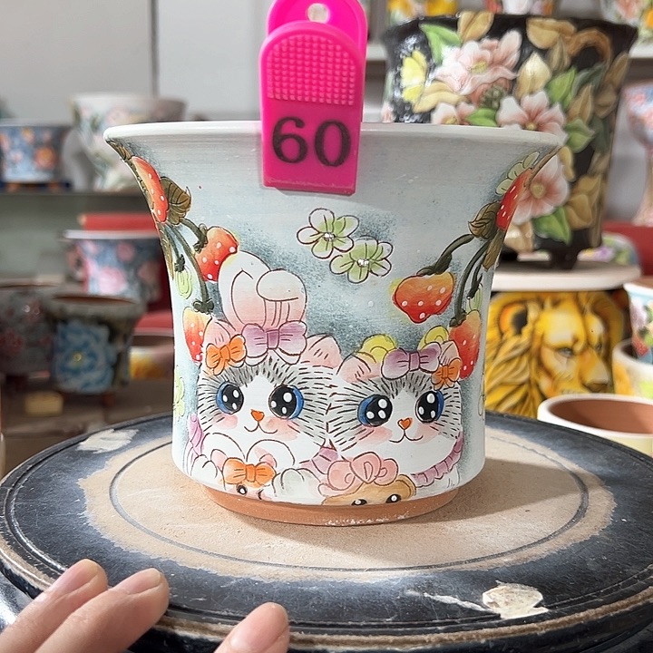 景德镇手绘花盆满38包邮