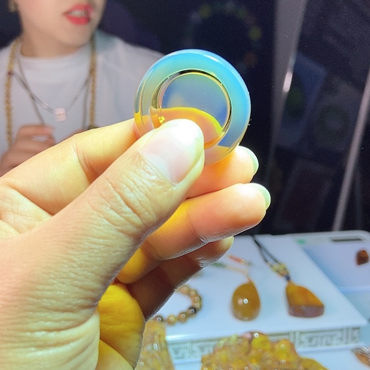 琥珀戒指未镶嵌緬甸天然琥珀戒指