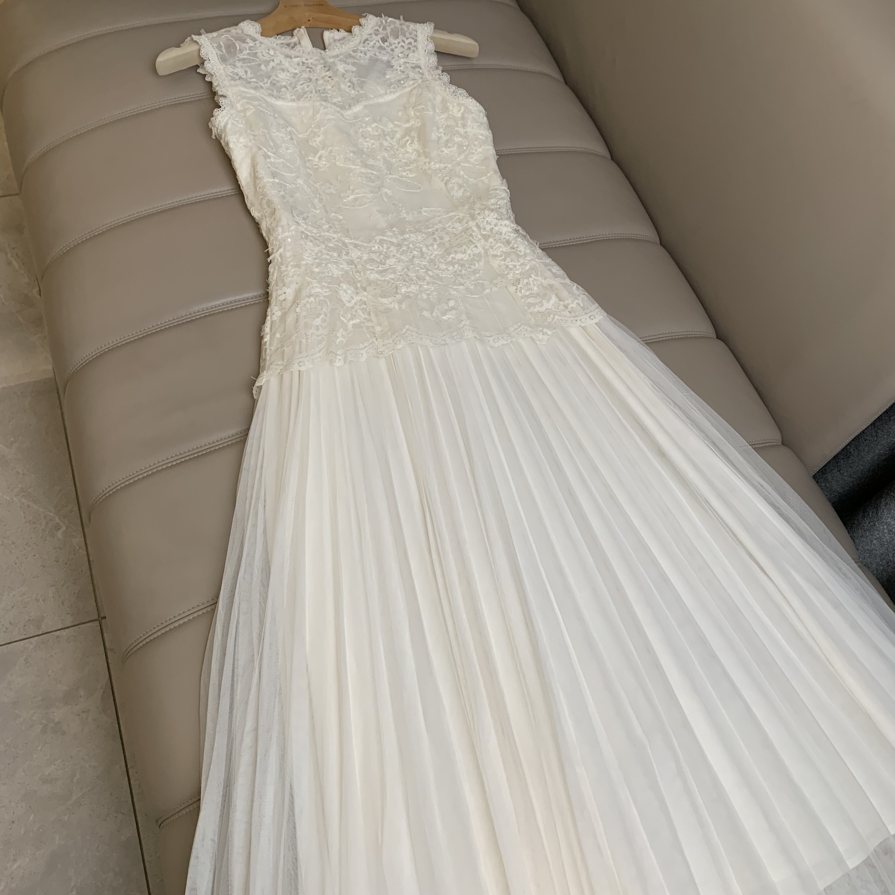 时尚蕾丝围巾领气质拼接连衣裙