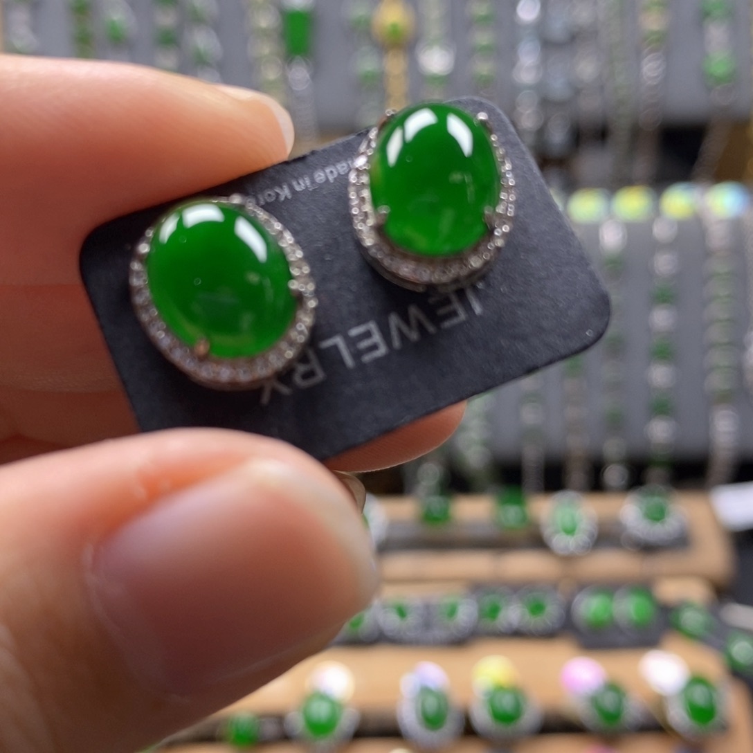 颈饰银S925镶嵌翡翠  22号