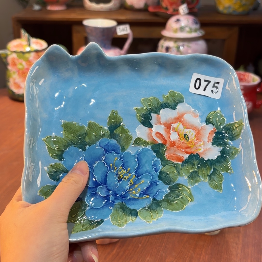 摆件景德镇手绘高温釉下彩陶瓷茶具