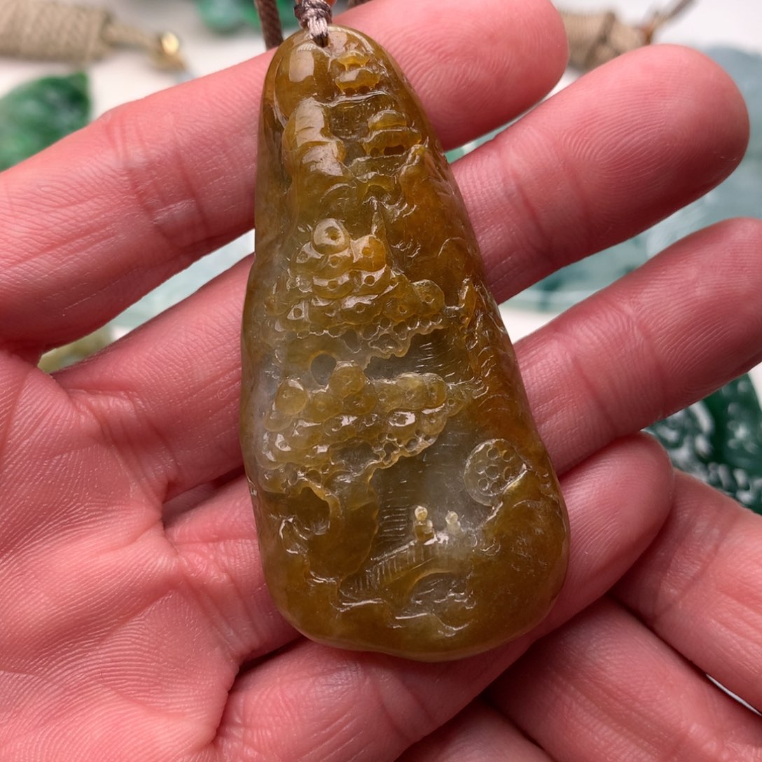 定制翡翠未镶嵌山水