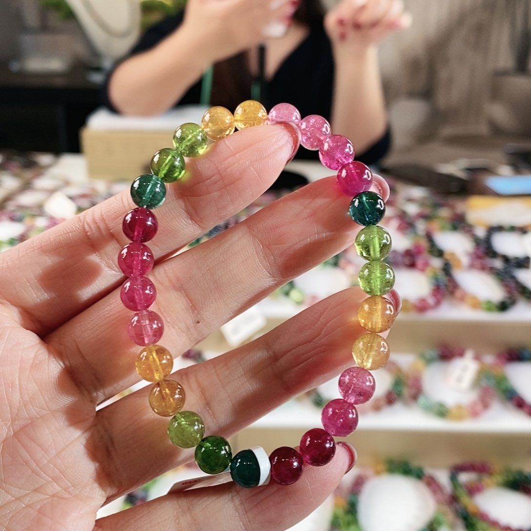 碧玺手串未镶嵌G2615065单圈颜色微差