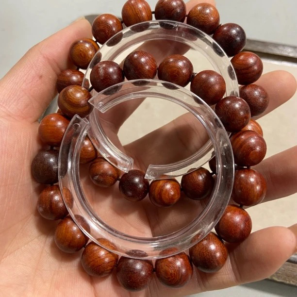 B286海黄圆珠卡1.2降香黄檀单圈手串（底色多样，发其一