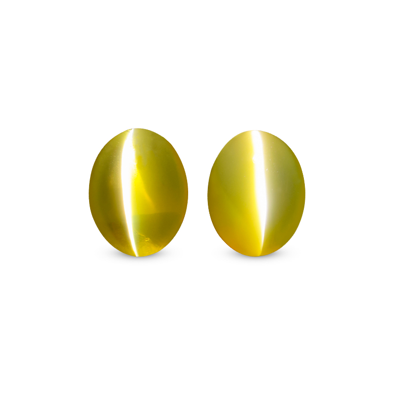 金绿宝石猫眼 9.67ct/2p Cat's Eye 天然彩宝裸石LJK1521
