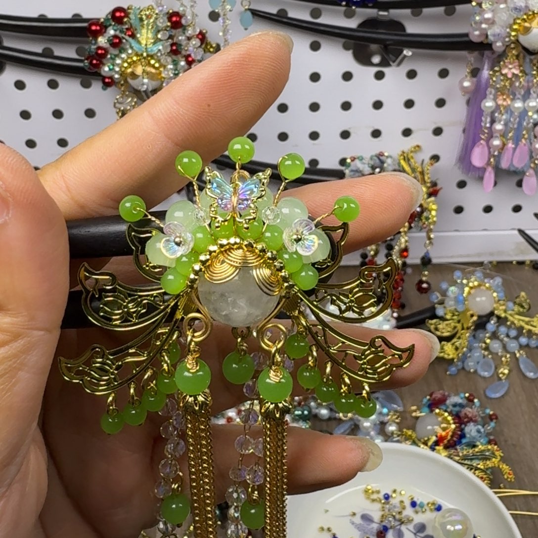 维***空醋酸铜合金古风刀马旦发簪