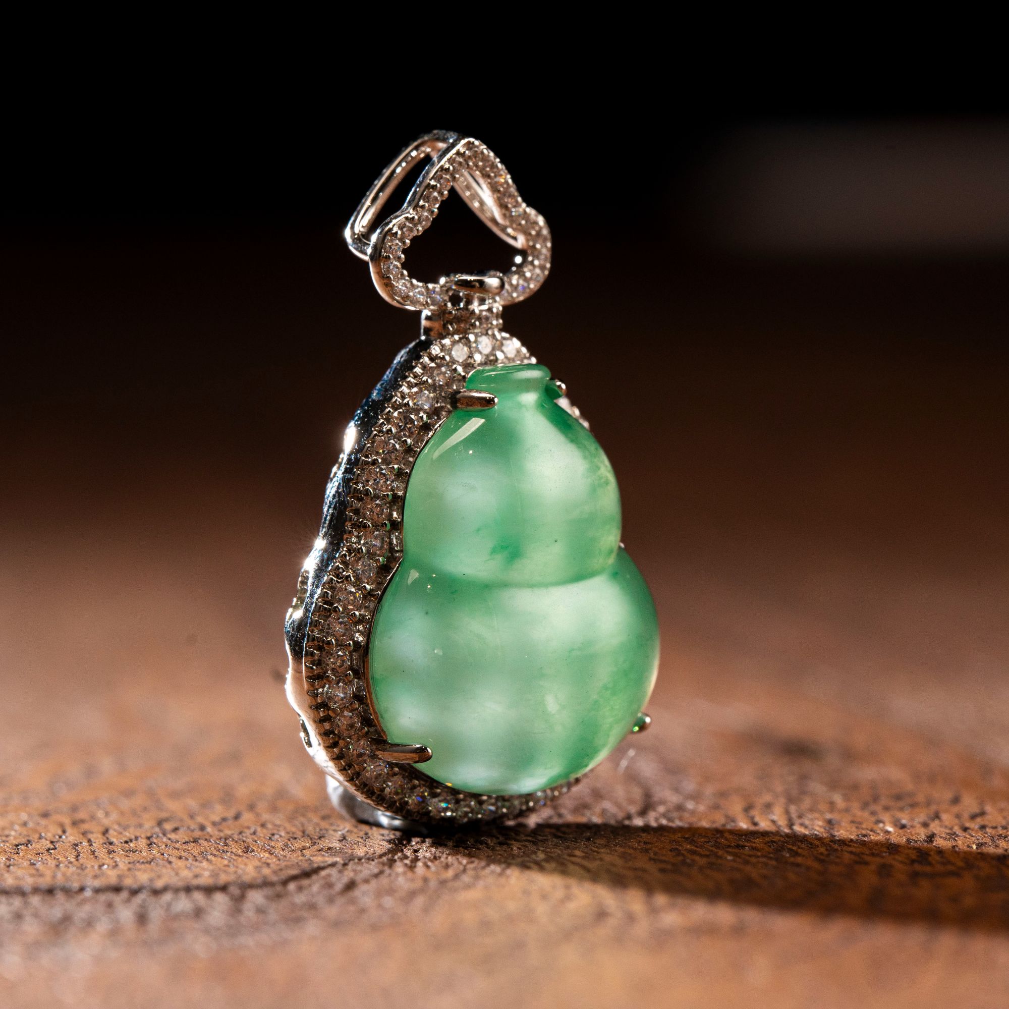 非洲翠满绿A货福禄葫芦吊坠首饰