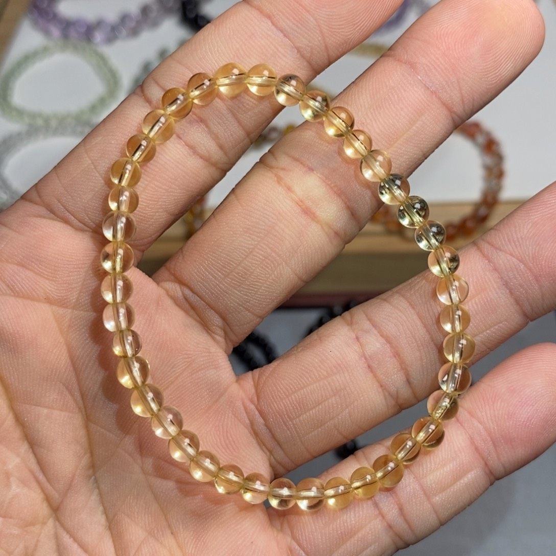 手链未镶嵌水晶黄水晶4.5mm