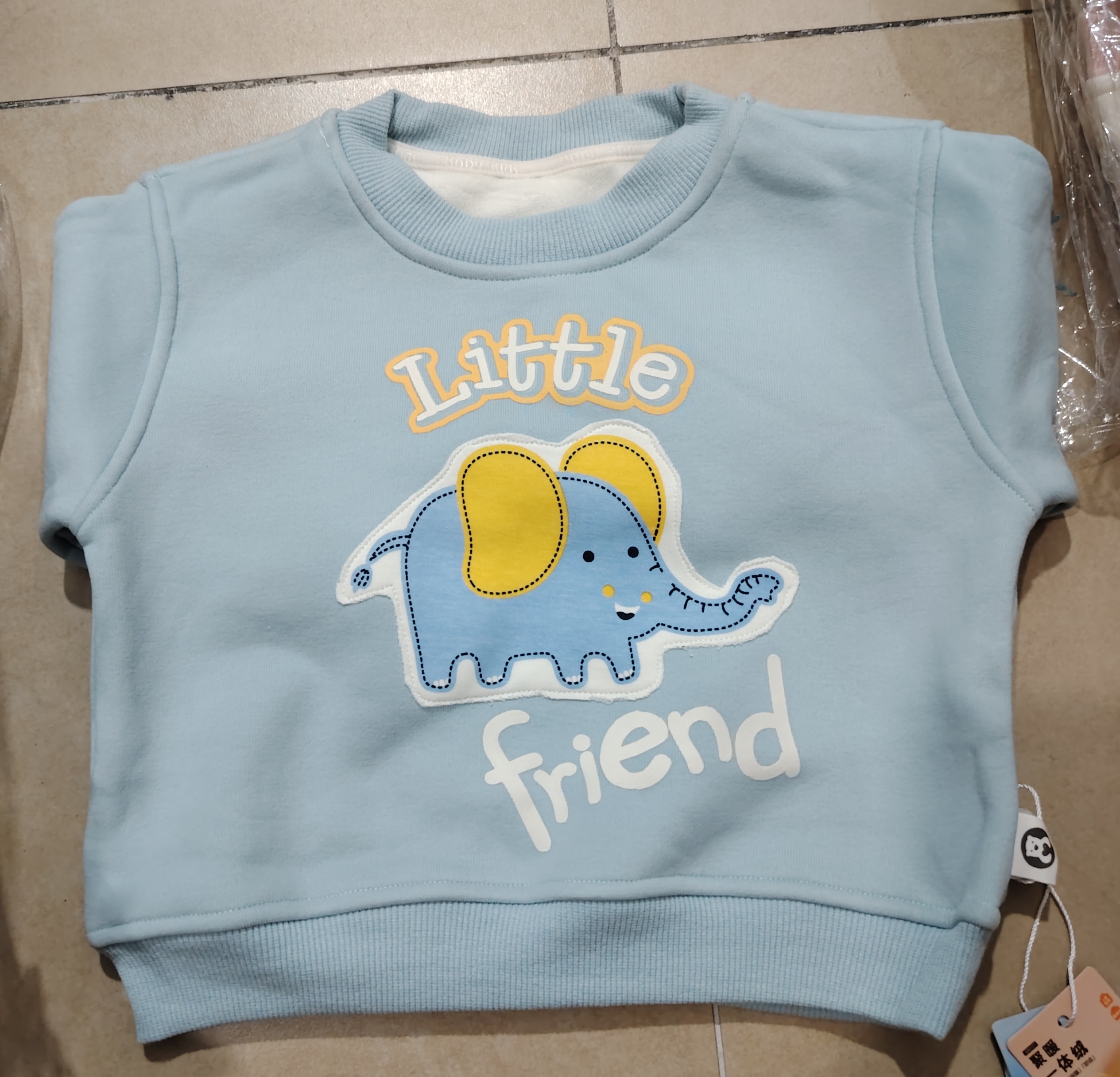 衣LY（7113）大象英文加绒卫衣