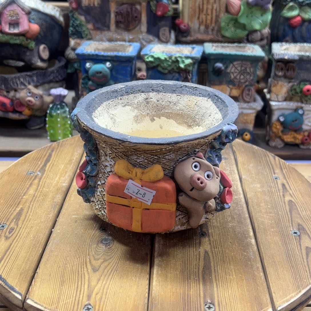 红陶嘻哈多肉花盆