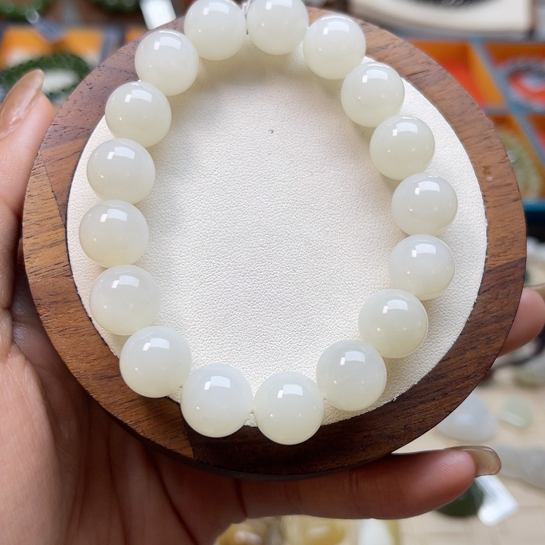 和田玉未镶嵌手串A14卡12