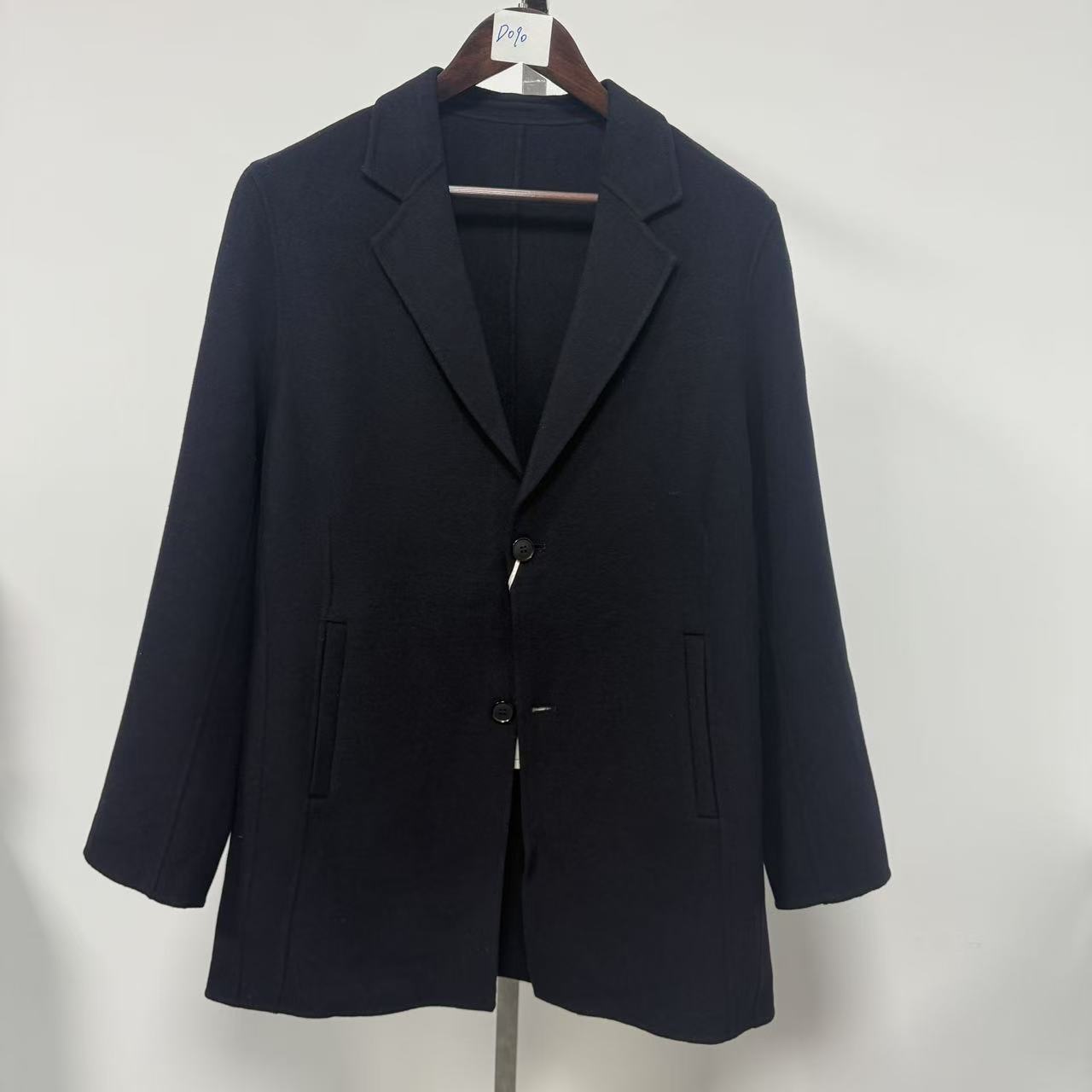 复合时尚长款西装领中长款毛呢大衣男装秋季男士休闲603