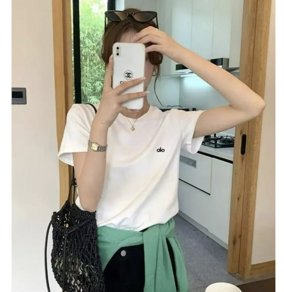 【简约字母T】春夏新款圆领短袖字母刺绣百搭显瘦简约休闲上衣ing