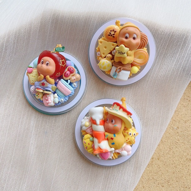 （萌粒气囊支架）DIY多巴胺萌粒奶油手作摆件