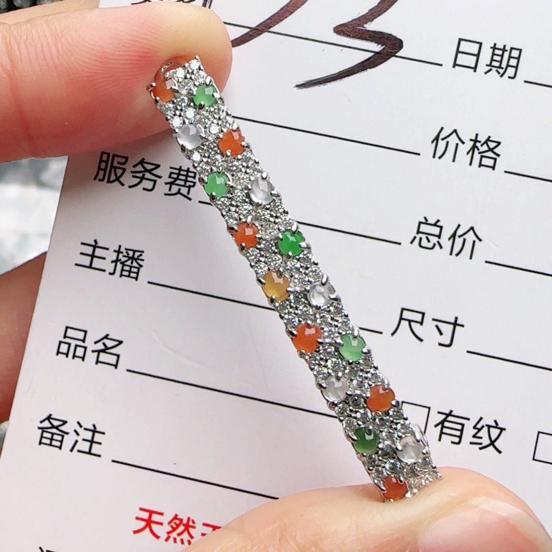 银S925镶嵌手链翡翠