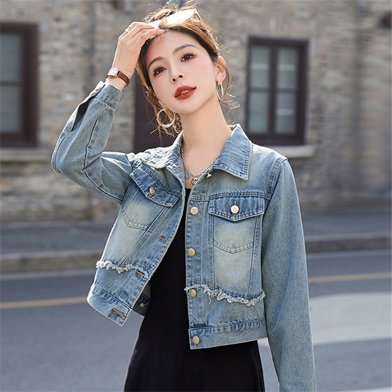 美式复古牛仔外套女短款2025春秋季新款小个子减龄洋气设计感上衣