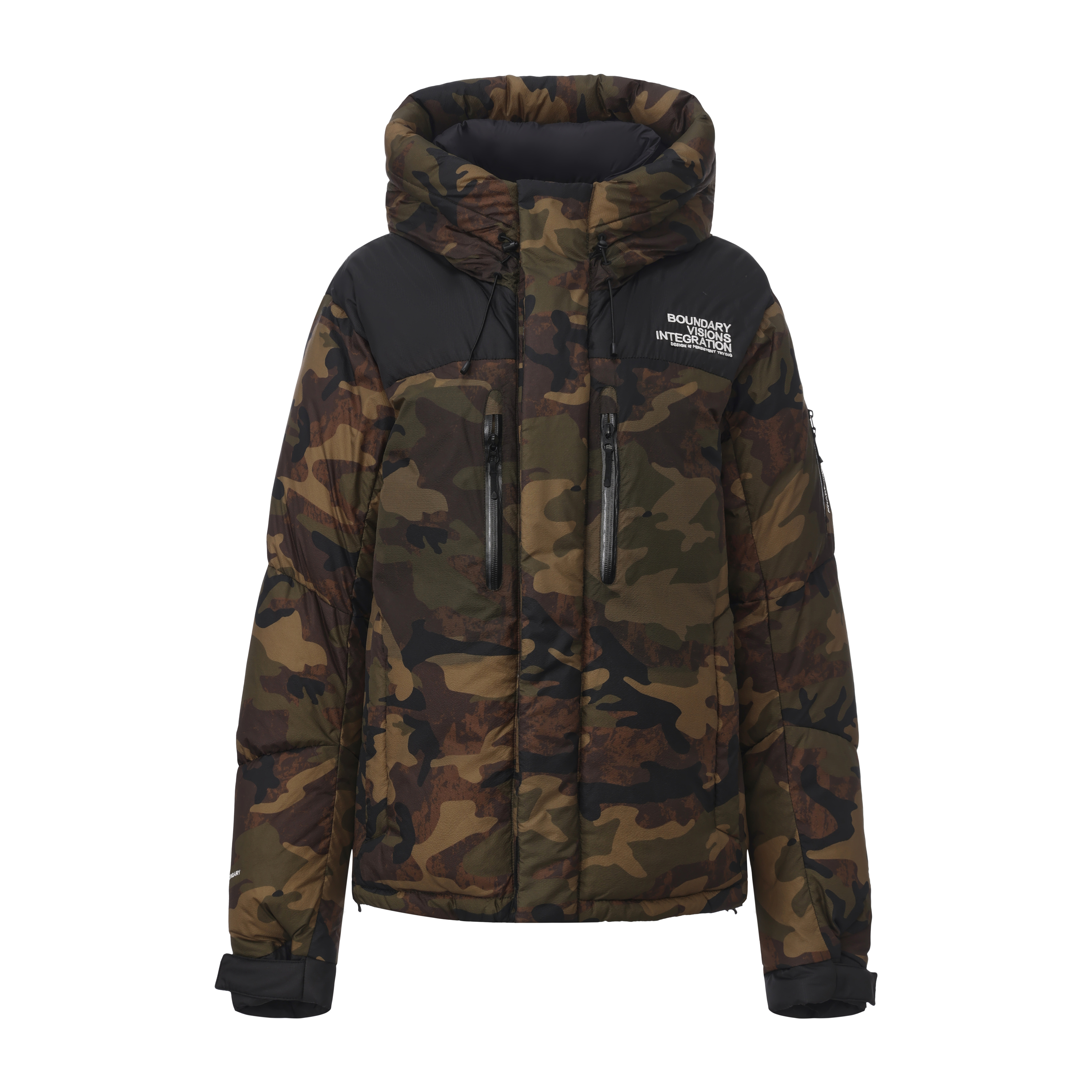 MJ-086迷彩连帽男女同款95鸭绒