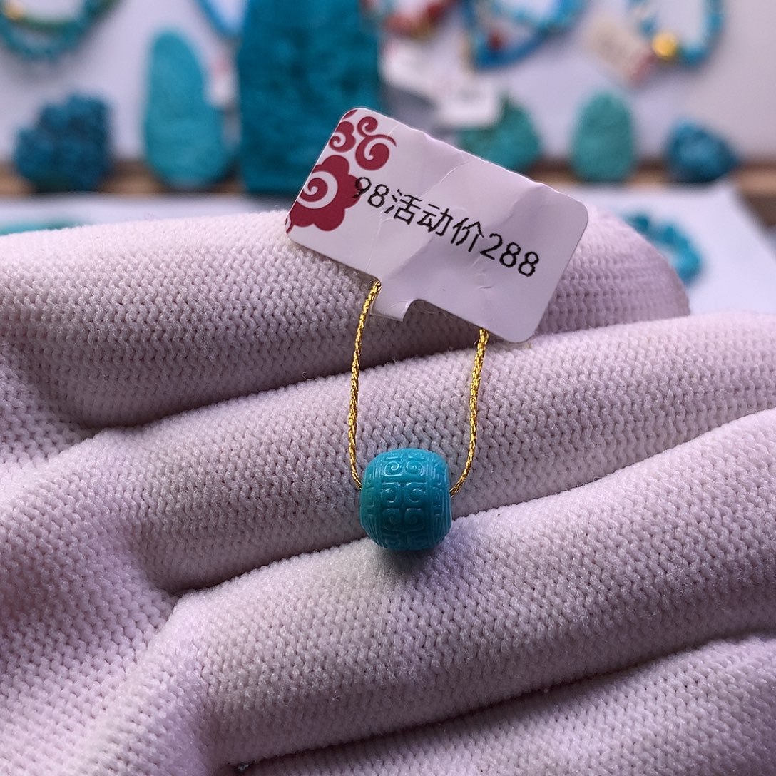 绿松石未镶嵌回纹8mm