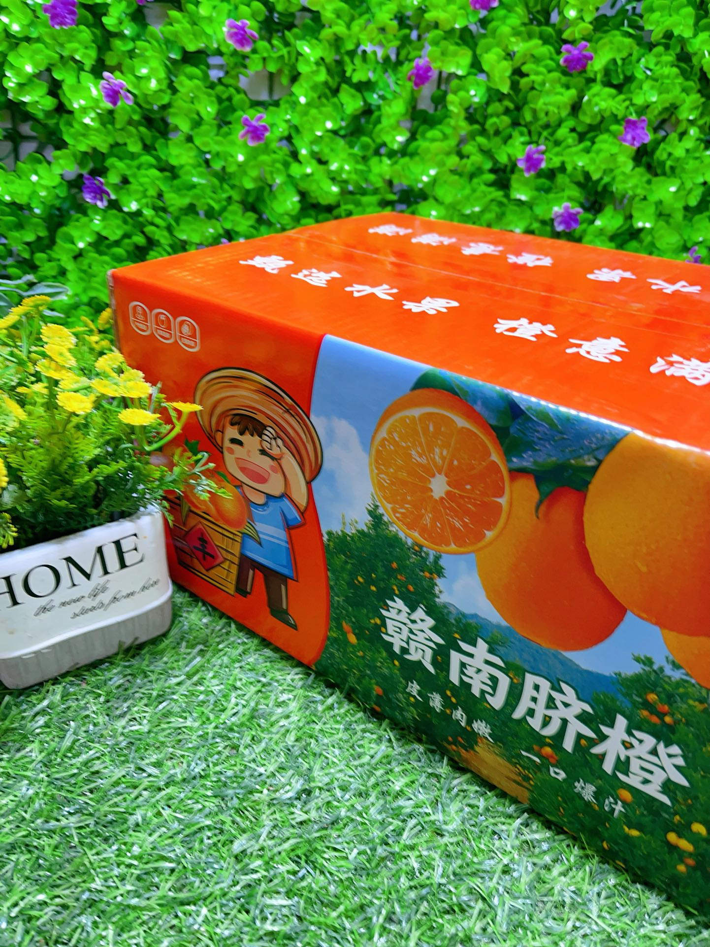 赣南脐橙带箱10斤左右甜嫩多汁橙味十足