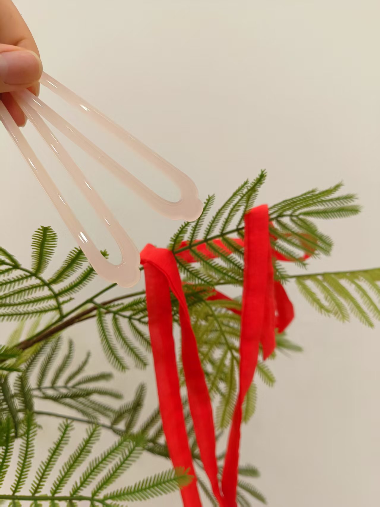 晓秋  绿色红色百搭细发带汉服配饰