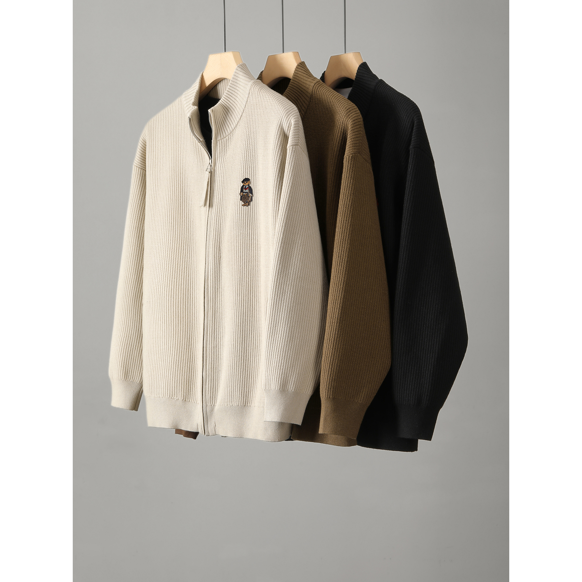 【GEYAO】【高定莱赛尔混纺加棉加厚】秋冬针织外套气质感百搭立领