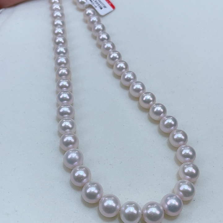 淡水珍珠8.5/9.5正圆爆亮炫彩巨干净银S925镶嵌