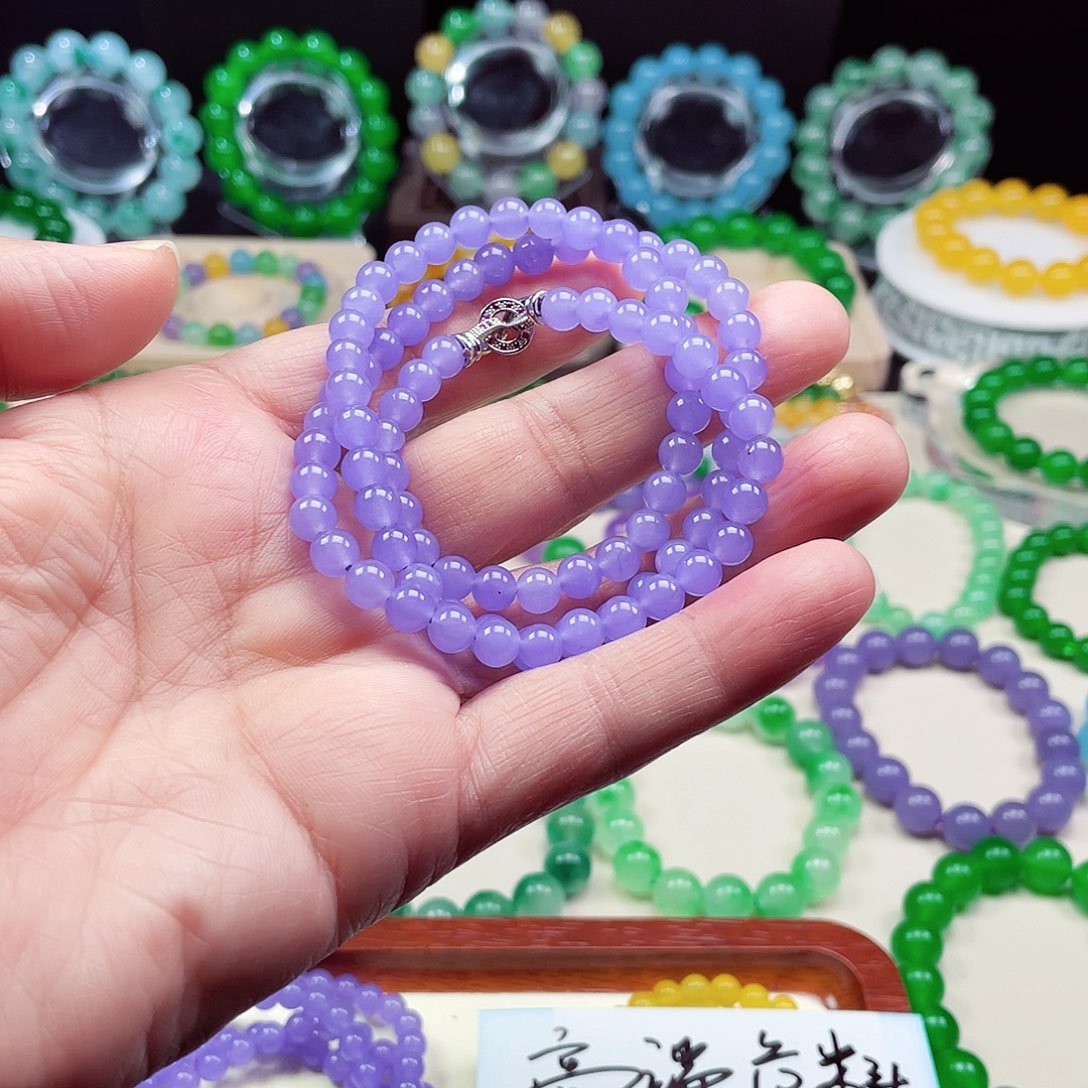 翡翠未镶嵌颈饰卡6翡翠珠链男女款08