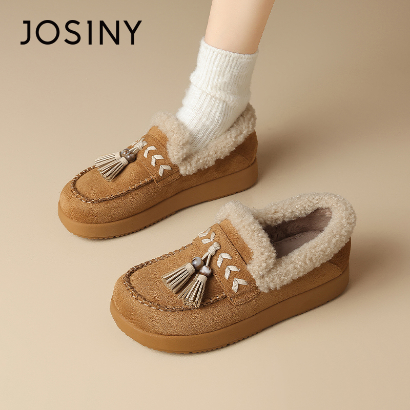 卓诗尼厚底增高勃肯鞋2025新款秋冬加绒保暖棉鞋休闲百搭雪地靴