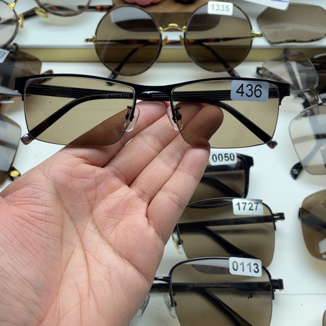 茶水晶半框眼镜 436