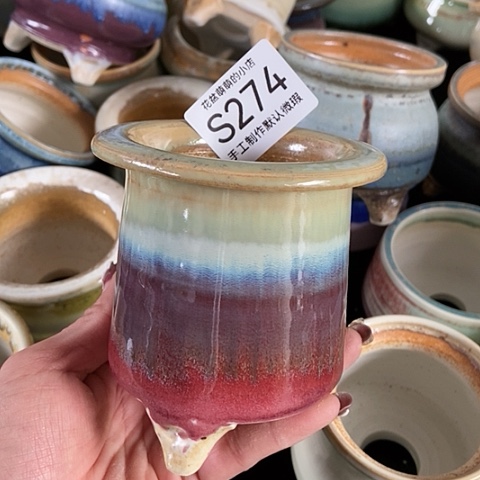 紫砂花盆274微瑕品口径7厘米左右